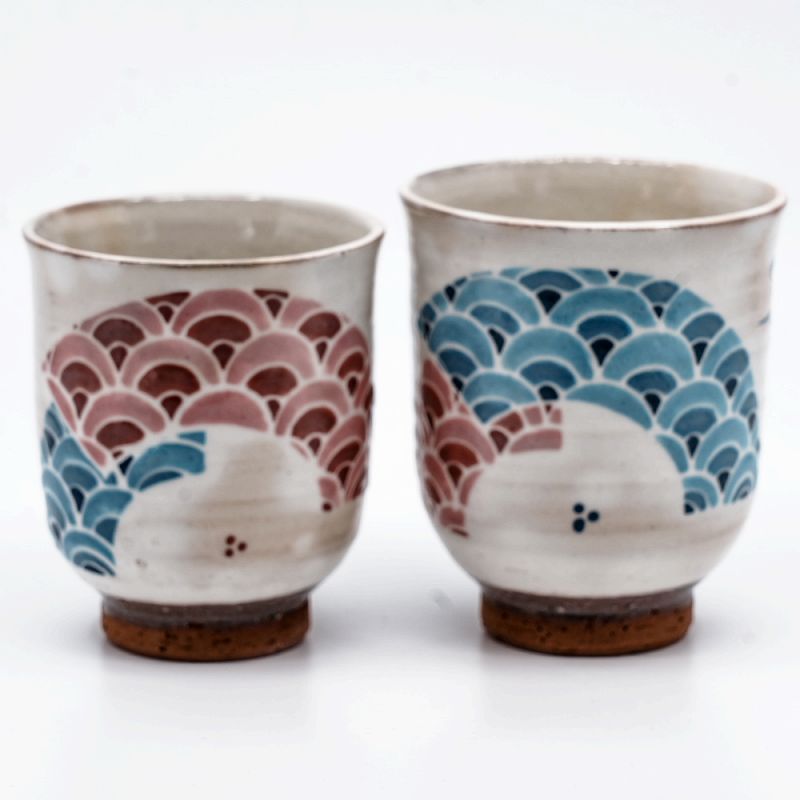 乐天商城 - 湯呑み 湯のみ 湯飲み 京焼 清水焼 湯呑み茶碗 陶器製 日本製 器 おしゃれ 高級 プレゼント 人気 和食器 組湯呑 夫婦湯呑み 2客 紙箱入 扇面青海波