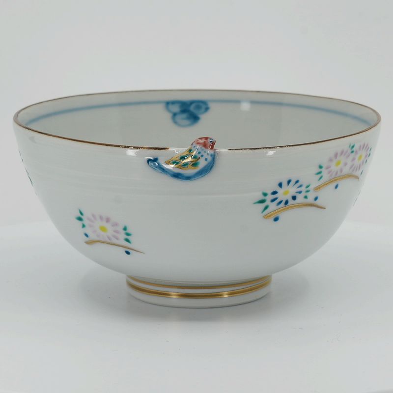 乐天商城 - ご飯茶碗 飯碗 京焼 清水焼 陶器製 日本製 器 高級 プレゼント 人気 和食器 ご飯茶碗(大) 1客 紙箱 小鳥