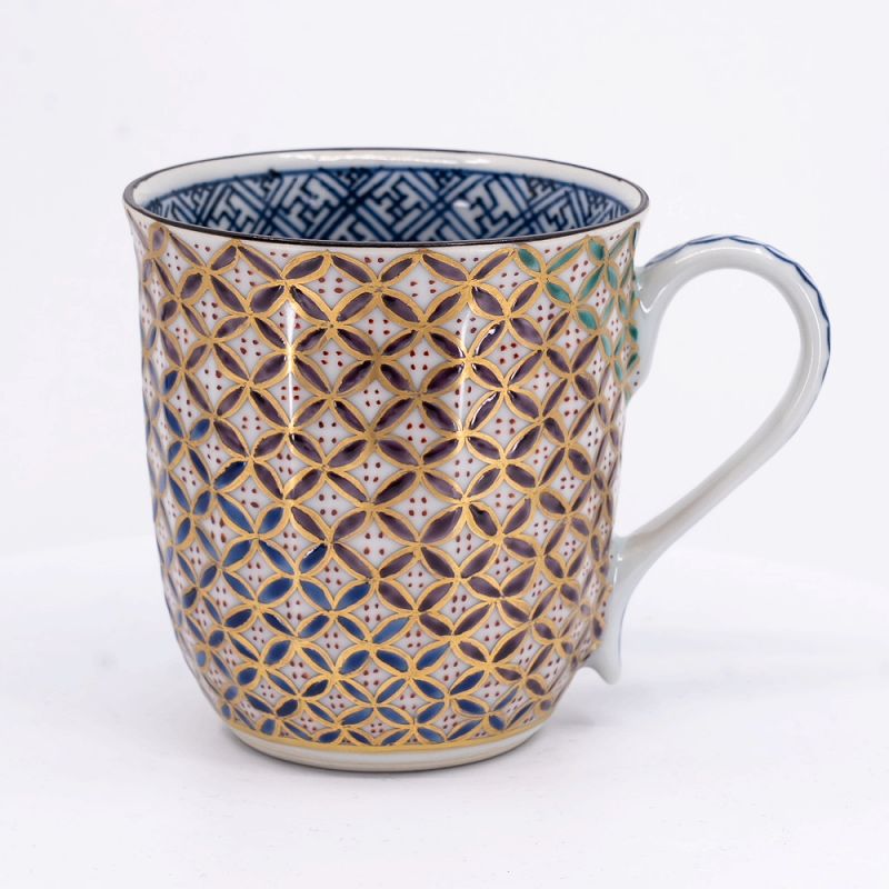 マグカップ コーヒーカップ 京焼 清水焼 磁器製 日本製 高級 おしゃれ プレゼント 人気 和食器 マグカップ 1客 紙箱 三色金七宝