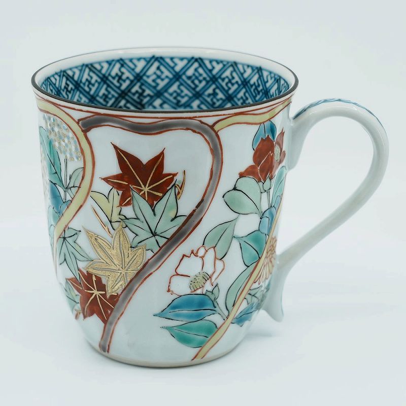 マグカップ コーヒーカップ 京焼 清水焼 磁器製 日本製 高級 おしゃれ プレゼント 人気 和食器 マグカップ 1客 紙箱 四季草花