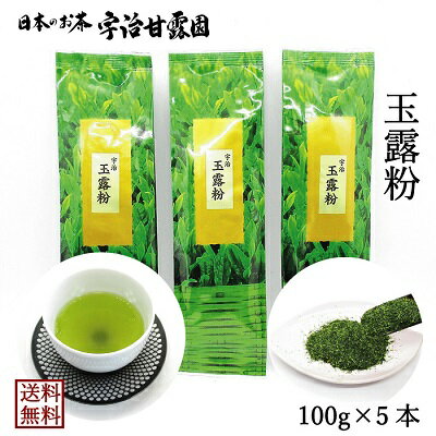 玉露粉（ぎょくろこ） 100g×5本 送料無料 お茶 緑茶 玉露 煎茶 茶葉 日本茶 宇治茶 寿司茶 寿司屋のお茶 宇治煎茶 カテキン 京都府産 宇治田原町産 メール便 御歳暮 御年始 父の日 母の日 敬老の日