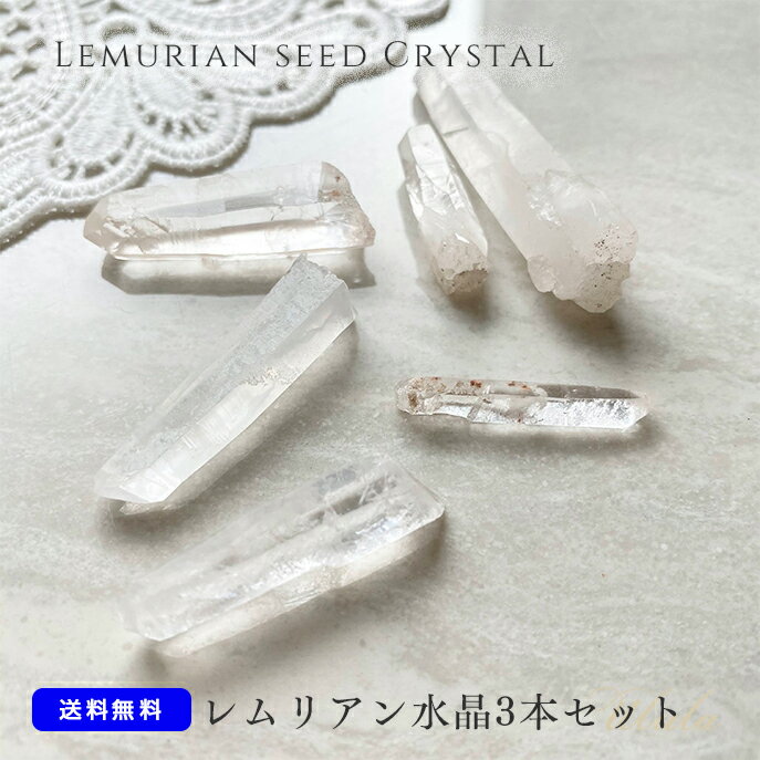 レムリアンシード 水晶 【ミニ3本セット】【ポーチ付き】原石 マスタークリスタル レアストーン レムリアンリッジ パワーストーン 天然石 本物 お守り バーコード 開運 スピリチュアル 願望成就 浄化 金運 人間関係のサムネイル