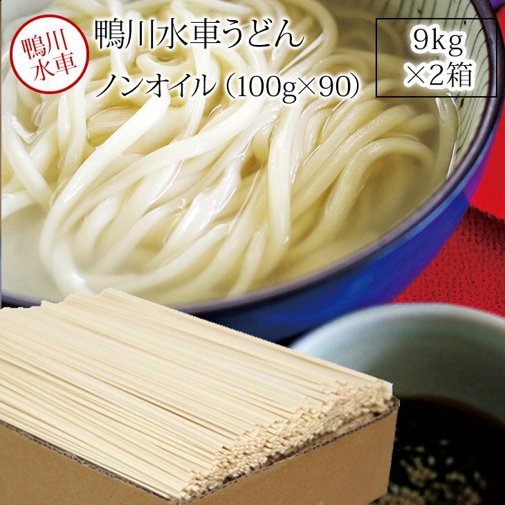 【100円OFFクーポン発券中！】 業務用鴨川水車うどん・乾麺・うどん18kg(100gx90x2箱) 【うまい麺 】うどん 乾麺 鴨川 かも川 うどんすき うどんセット 訳あり 【本州・四国・九州：送料無料】カタログ 簡易包装 内祝い うどん つくり