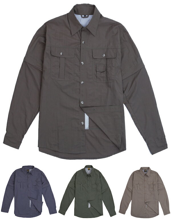 フィッシング 快適 速乾 シャツ 2WAY ドライシャツ メンズ 春 夏 秋 S M L XL XXL 2XL 半袖 長袖 取り外せるデタッチャブル 速乾 軽量300g 透湿 清涼 UVカット メンズ アウトドア インナー ウェーダー 川 キャンプ 自転車 軽量 防風 釣り 登山 ウェア UMiNEKO endsale_18