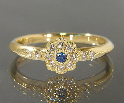 お買い物マラソン500円クーポン K18 ブルーサファイア ダイヤモンド リング 「giorgina」 プラチナ900・K10選択可