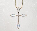 500円クーポン配布中 SV925 ブルームーンストーン キュービックジルコニア クロス ペンダントネックレス シルバー SILVER 十字架 誕生日 6月誕生...