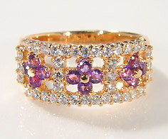 SV925 アメシスト キュービックジルコニア フラワー リング 指輪 シルバー SILVER アメジスト 誕生日 2月誕生石 刻印 文字入れ メッセージ ギフ...