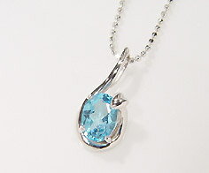 SV925 ブルートパーズ プチハート ペンダントネックレス シルバー925 SILVER スターリングシルバー 誕生日 11月誕生石 カットボールチェーン メ...