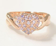 SV925 ラベンダーキュービックジルコニア ハート パヴェ リング指輪 シルバー SILVER925 刻印 文字入れ メッセージ ギフト 贈り物 ピンキーリング対応可能