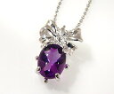 SV925 アメシスト リボン ペンダントネックレス シルバー925 SILVER スターリングシルバー アメジスト 誕生日 2月誕生石 カットボールチェーン ...