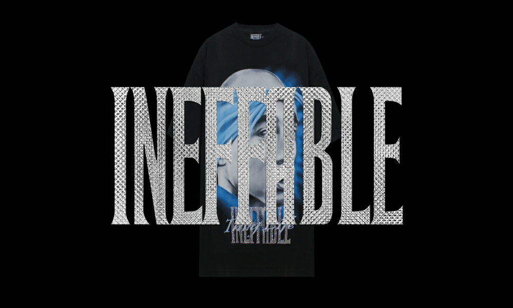 INEFFABLE (イネファブル) LIL BOW WOW CUSTOM VINTAGE TEE (NAVY) [ヴィンテージ リメイク Tシャツ ラインストーン ヒップホップ ラップ ロック パンク バンド メンズ レディース ユニセックス] [ネイビー]