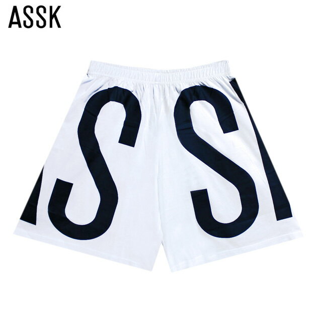 [90%OFF SALE] ASSK () ASSK WRAP AROUND LOGO SHORTS (WHITE) [...