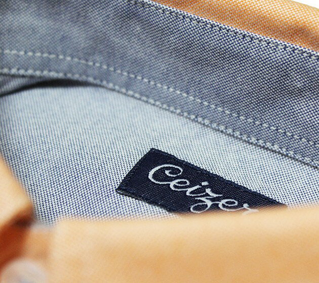 CEIZER | OXFORD SHIRT (PEACH) 無地 長袖 シャツ オックスフォードシャツ カジュアルシャツ トップス メンズ ピーチ