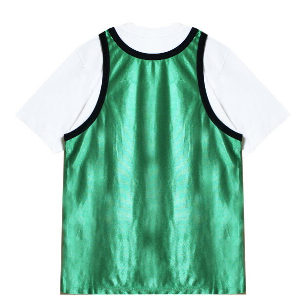 VFILES SPORT PLUS | GIRL POWER JERSEY COMBO TEE (GREEN/BLACK) Tシャツ メッシュジャージ ゲームシャツ レイヤード ロゴ グラフィック トップス グリーン ブラック