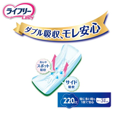ライフリー さわやかパッド 特に多い時も1枚で安心用 220cc 18枚 1箱(6袋セット) 無地ダンボール 『送料無料』 ユニ・チャーム公式ショップ