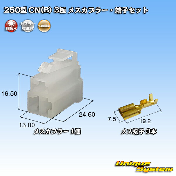 Rakuten - 矢崎総業 250型 CN(B) 3極 メスカプラー・端子セット