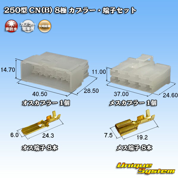 矢崎総業 250型 CN(B) 8極 カプラー・端子セット