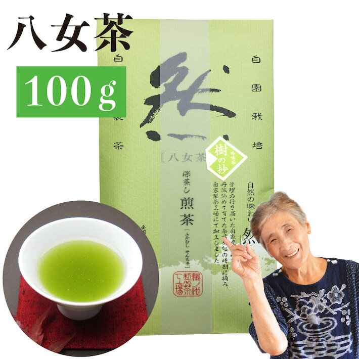 八女茶 煎茶 送料無料 100g 樹の抄 然 お茶 緑茶 茶葉 日本茶 深蒸し茶 煎茶 国産 冷茶 一番茶 深蒸し お取り寄せ ポイント消化 ランキング 九州産 鵜ノ池製茶