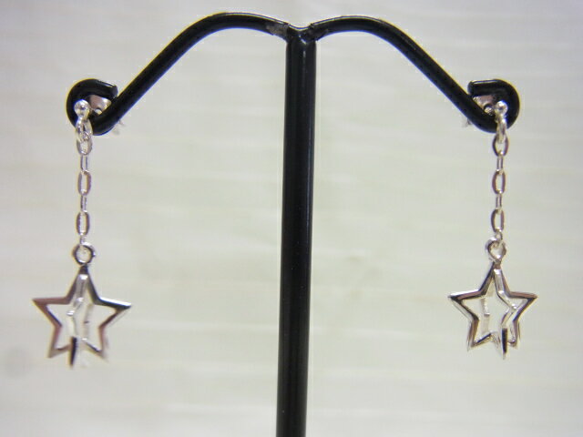 3D スター チェーン ピアス SILVER925
