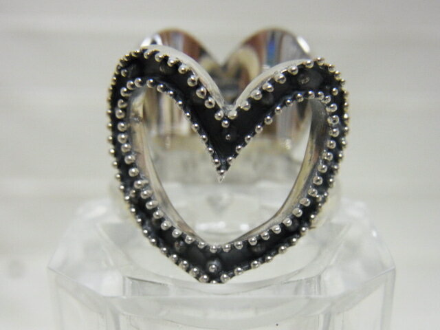 シルバー ラージ ダブル ハート リング SILVER925 イブシ