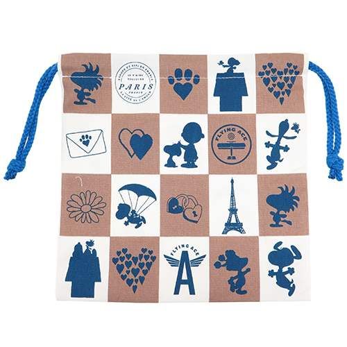 【メール便可】I LOVE スヌーピー きんちゃくポーチ/ブロック