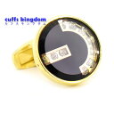 ゴールド x ブラック 円形 カフス 【 黒 金 】 男女 カフリングス 営業マン おしゃれ かわいい 結婚式 カジュアル シンプル スーツ 人気 プレゼント ...