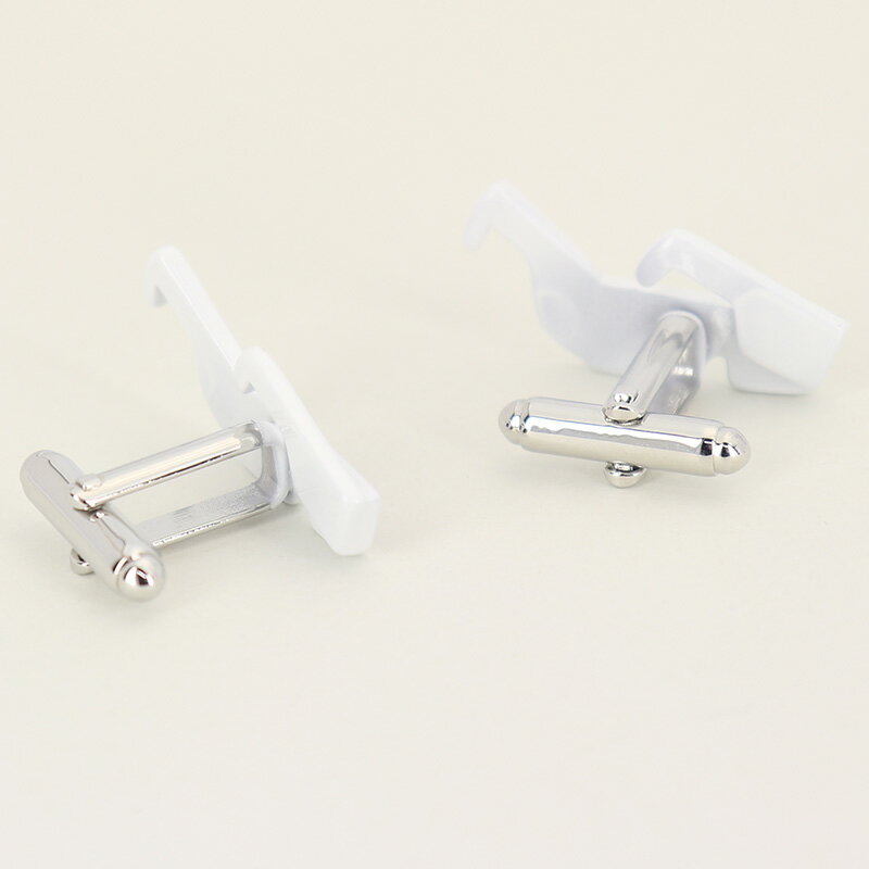 レトロ 映画 3Dメガネ ユニーク カフスボタン 【 青 赤 色 】男性 デザイン 【 シルバー バーテンダー 男 カフリングス イケメン プレゼント カフス専門店 】