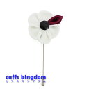 ■ 白いお花のラベルピン 【 白色 】 ■ 【工芸 コサージュ ブローチ 男女 プレゼント おしゃれ スーツ 】