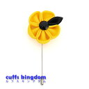 ■ 黄色いお花のラベルピン 【 黄色 】 ■ 【工芸 コサージュ ブローチ 男女 プレゼント おしゃれ スーツ 】