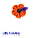 ■ オレンジ色の可愛いお花のラベルピン 【 オレンジ色 】 ■ 【工芸 コサージュ ブローチ 男女 プレゼント おしゃれ スーツ 】