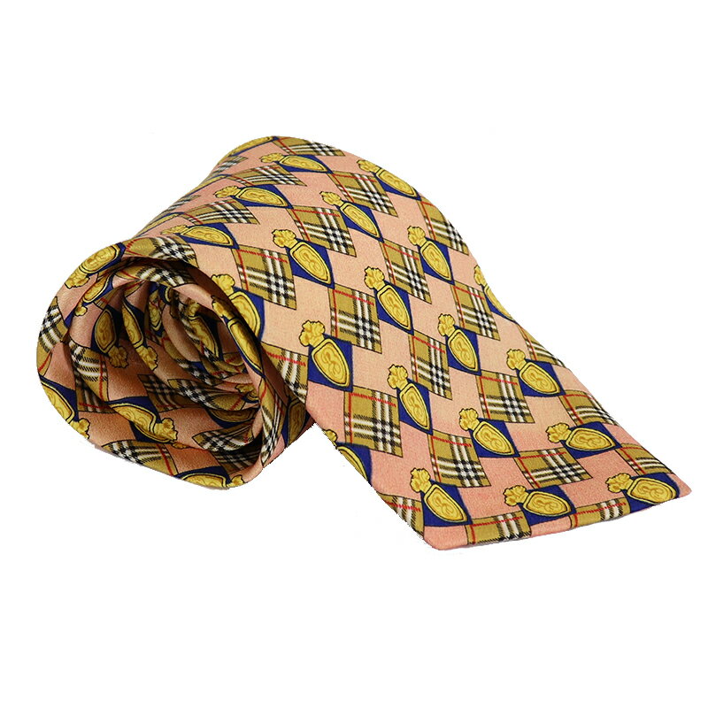 黄金 モダン ピンク系 シルク100％ ネクタイ 【 ピンク ブルー イエロー 】 シルクのとっても柔らかなネクタイ