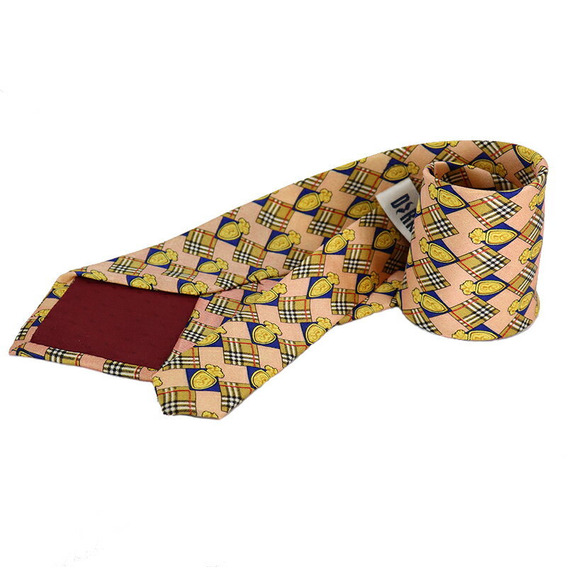 黄金 モダン ピンク系 シルク100％ ネクタイ 【 ピンク ブルー イエロー 】 シルクのとっても柔らかなネクタイ