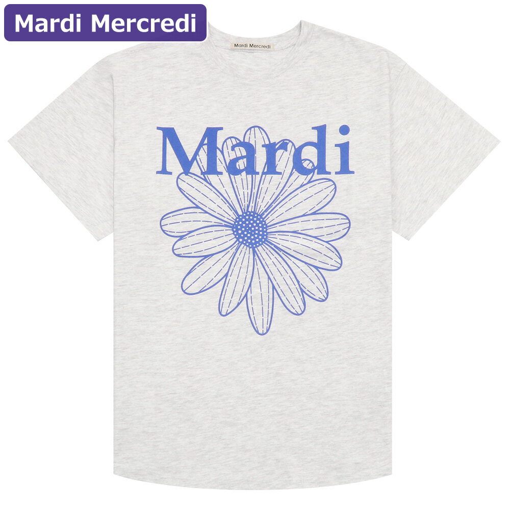 マルディメクルディ Mardi Mercredi Tシャツ TSHIRT FLOWERMARDI HEATHER BLUE 半袖 レディース 韓国 ファッション アパレルのサムネイル
