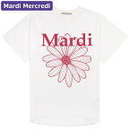 マルディメクルディ Mardi Mercredi Tシャツ TSHIRT FLOWERMARDI WHITE VIOLET 半袖 レディース 韓国 ファッション アパレル