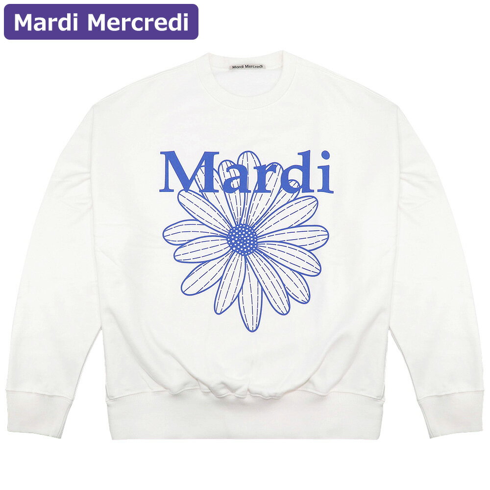 ޥǥ᥯ǥ Mardi Mercredi å SWEATSHIRT FLOWERMARDI WHITE VIVIDBLUE Ĺµ ǥ ...
