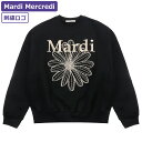 マルディメクルディ Mardi Mercredi スウェット SWEATSHIRT FLOWERMARDI NEEDLEWORK BLACK BEIGE 長袖 レディース 韓国 ファッション アパレル 刺繍 ロゴ