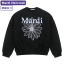 マルディメクルディ Mardi Mercredi スウェット SWEATSHIRT FLOWERMARDI NEEDLEWORK BLACK SKY 長袖 レディース 韓国 ファッション アパレル 刺繍 ロゴ