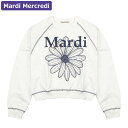 マルディメクルディ Mardi Mercredi スウェット SWEATSHIRT RAGLAN FLOWERMARDI WHITE NAVY 長袖 レディース 韓国 ファッション アパレル クロップド丈