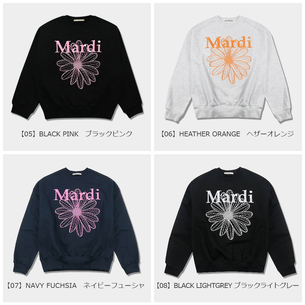 マルディメクルディ Mardi Mercredi スウェット SWEATSHIRT FLOWERMARDI NEEDLEWORK 長袖 レディース 韓国 ファッション アパレル 刺繍 ロゴ