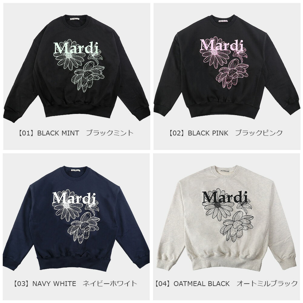 マルディメクルディ Mardi Mercredi スウェット SWEATSHIRT TRIPLE FLOWER 長袖 レディース 韓国 ファッション アパレル