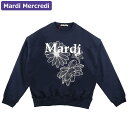 マルディメクルディ Mardi Mercredi スウェット SWEATSHIRT TRIPLE FLOWER NAVY WHITE 長袖 レディース 韓国 ファッション アパレル