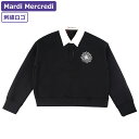 マルディメクルディ Mardi Mercredi スウェット NEOPRENE CROPPED SHIRT PIQUET FLOWER BLACK IVORY 長袖 レディース 韓国 ファッション アパレル 刺繍