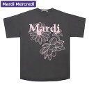 マルディメクルディ Mardi Mercredi Tシャツ TSHIRT TRIPLE FLOWER CHARCOAL PINK 半袖 レディース 韓国 ファッション アパレル