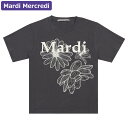 マルディメクルディ Mardi Mercredi Tシャツ SLIM TSHIRT TRIPLE FLOWER CHARCOAL IVORY 半袖 レディース 韓国 ファッション アパレル スリムサイズ