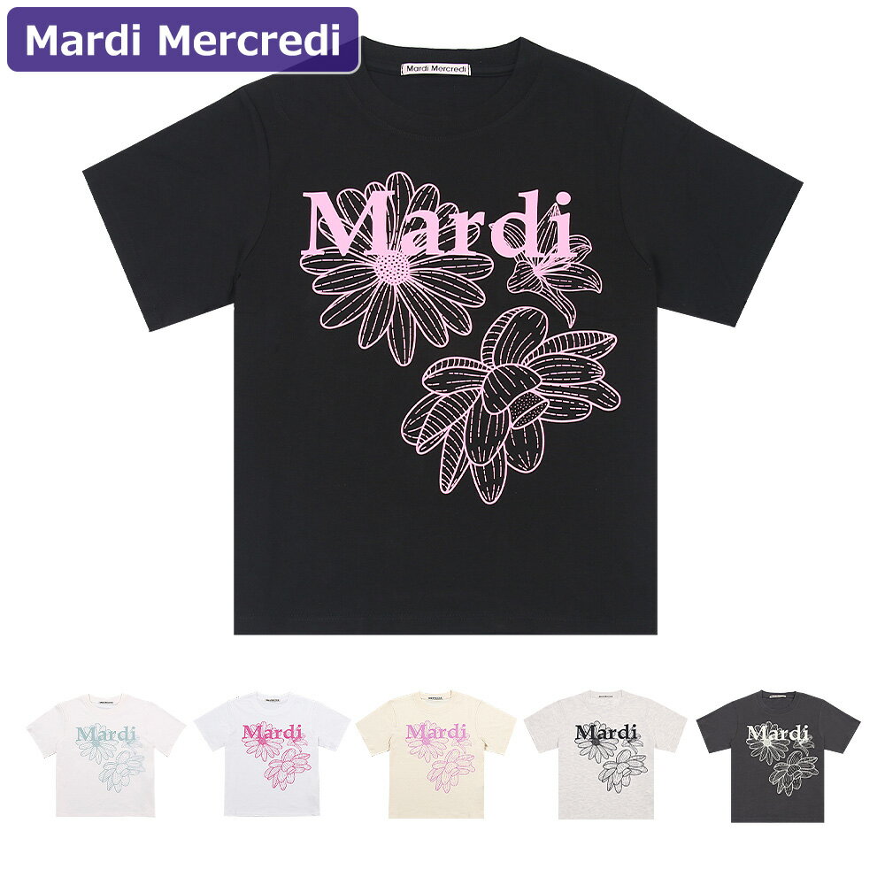 マルディメクルディ Mardi Mercredi Tシャツ SLIM TSHIRT TRIPLE FLOWER 半袖 レディース 韓国 ファッション アパレル スリムサイズ