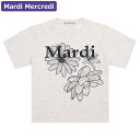 マルディメクルディ Mardi Mercredi Tシャツ SLIM TSHIRT TRIPLE FLOWER OATMEAL BLACK 半袖 レディース 韓国 ファッション アパレル スリムサイズ