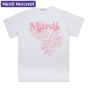 マルディメクルディ Mardi Mercredi Tシャツ UNISEX TSHIRT TRIPLE FLOWER WHITE PINK 半袖 レディース 韓国 ファッション アパレル