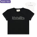 マーティンキム Matin Kim Tシャツ MATIN SHADE LOGO CROP TOP 半袖 レディース 韓国 ファッション アパレル クロップド丈 スリムサイズ