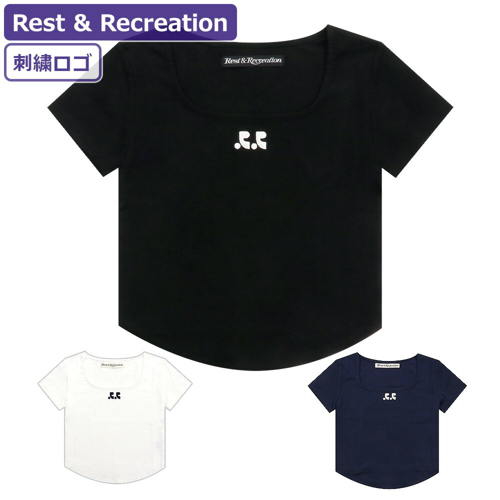 レストアンドレクリエーション Rest＆Recreation Tシャツ RR LOGO SQUARE NECK T-SHIRT 半袖 レディース 韓国 ファッション アパレル 刺繍のサムネイル