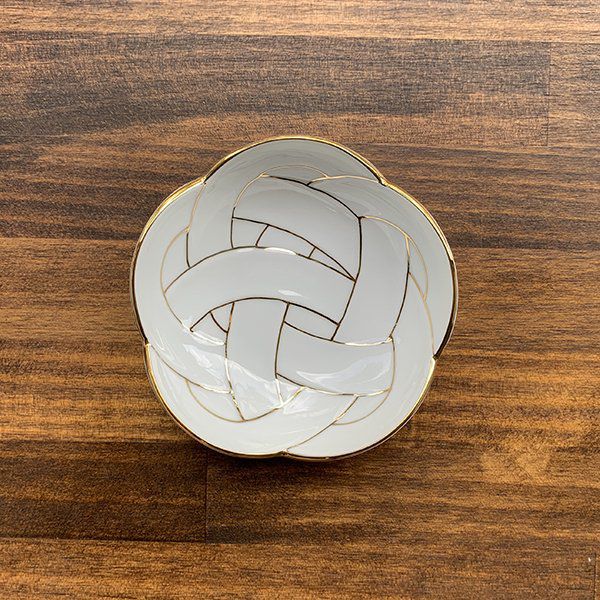 Rakuten - 有田焼　梅むすび鉢M　中付　金（GOLD）